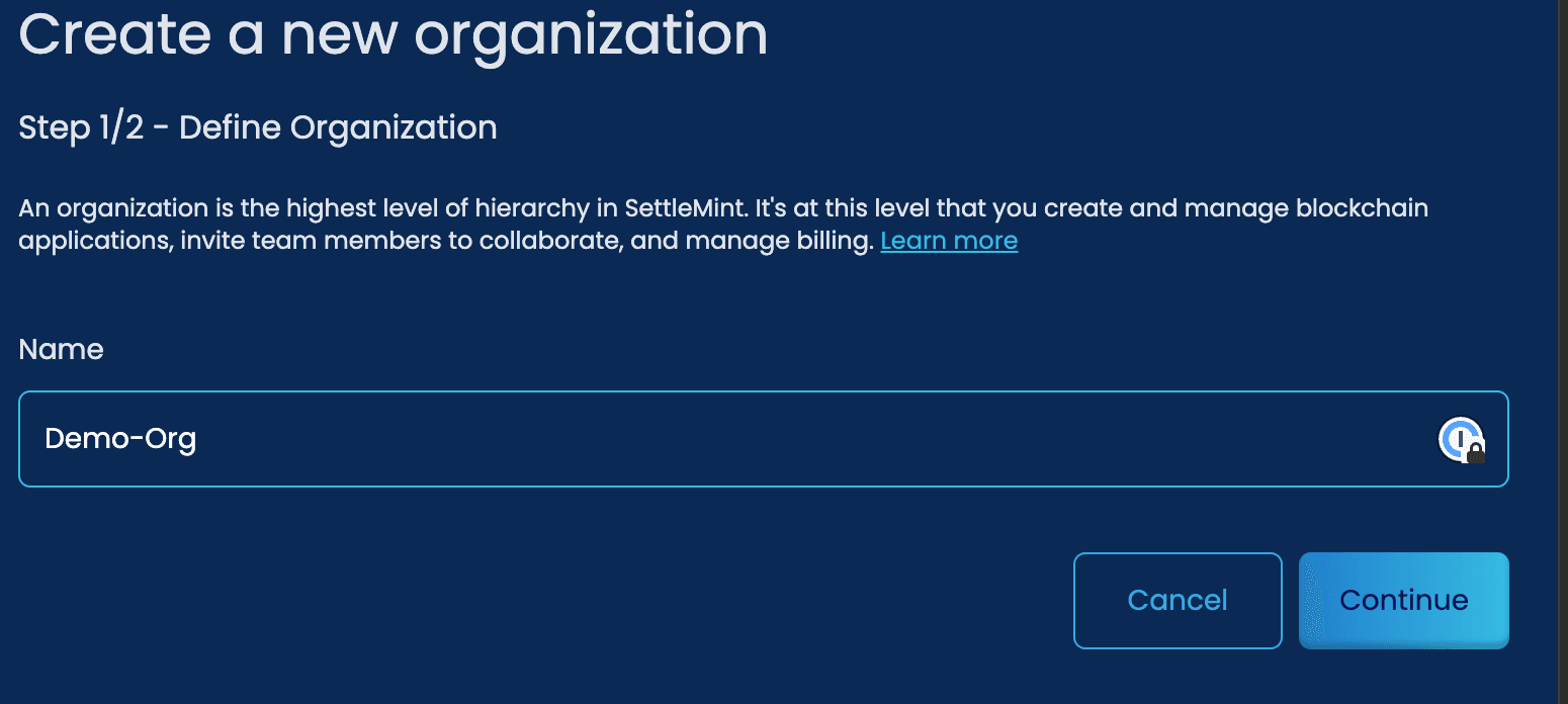 Create An Organization