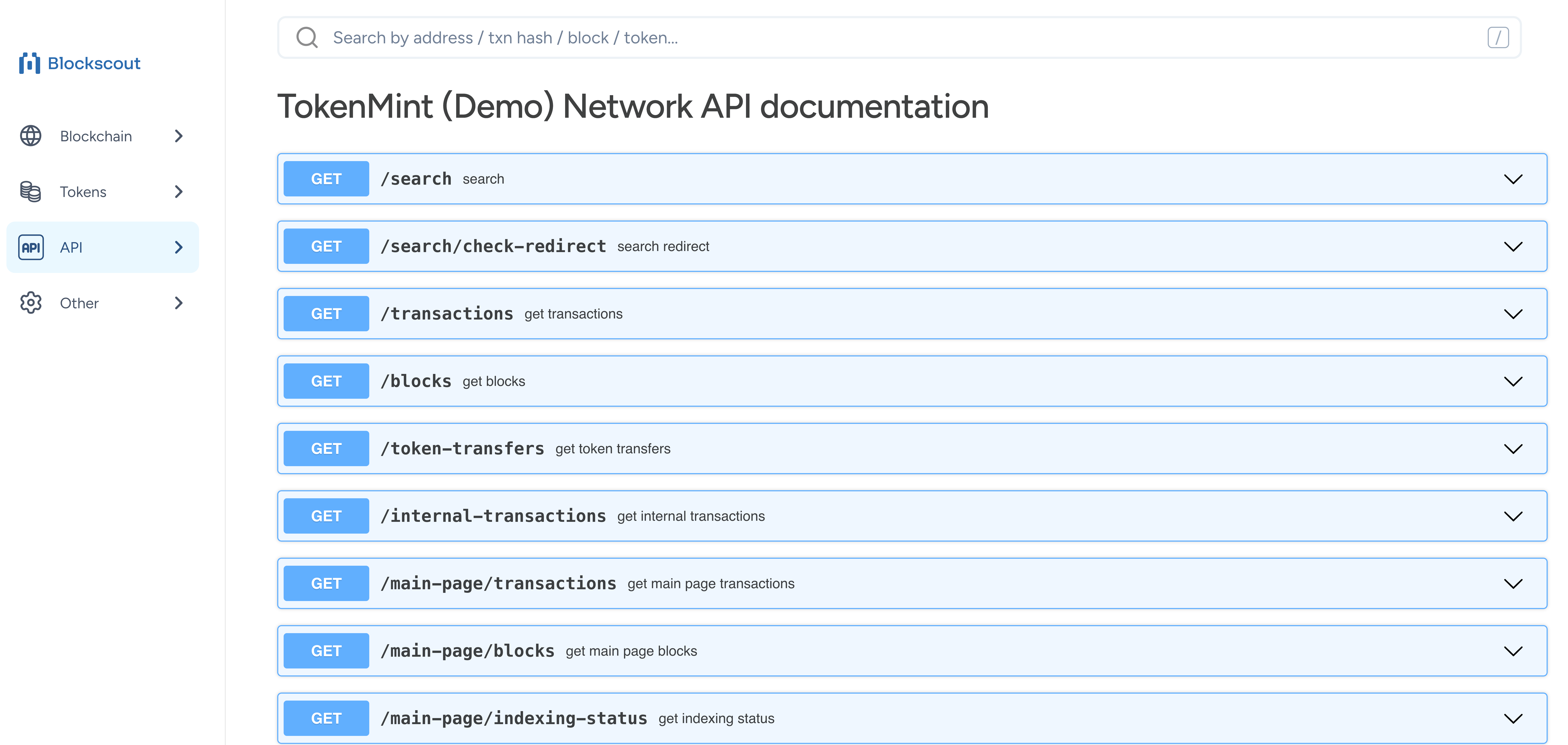Blockscout Rest APIs