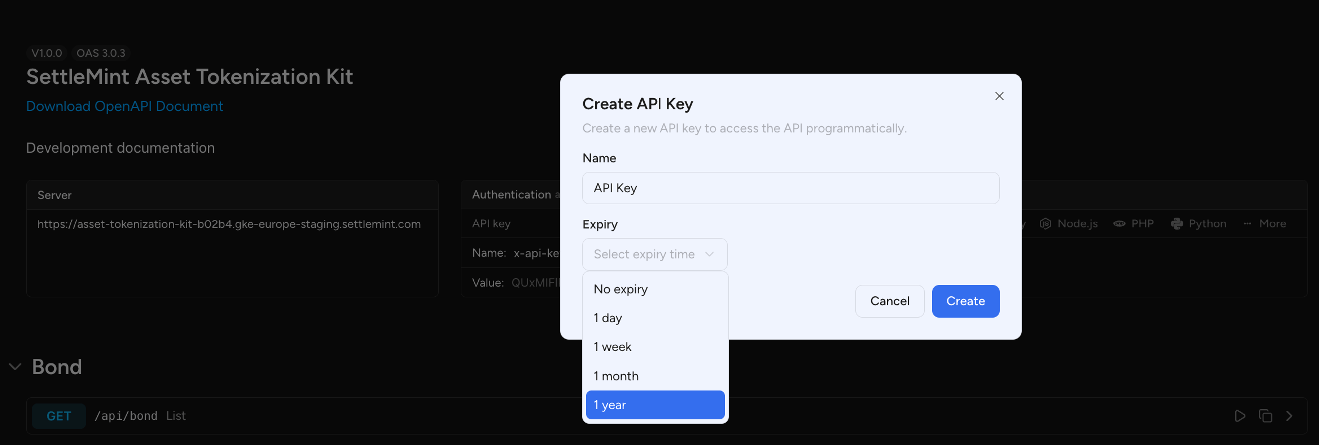 Create API Key