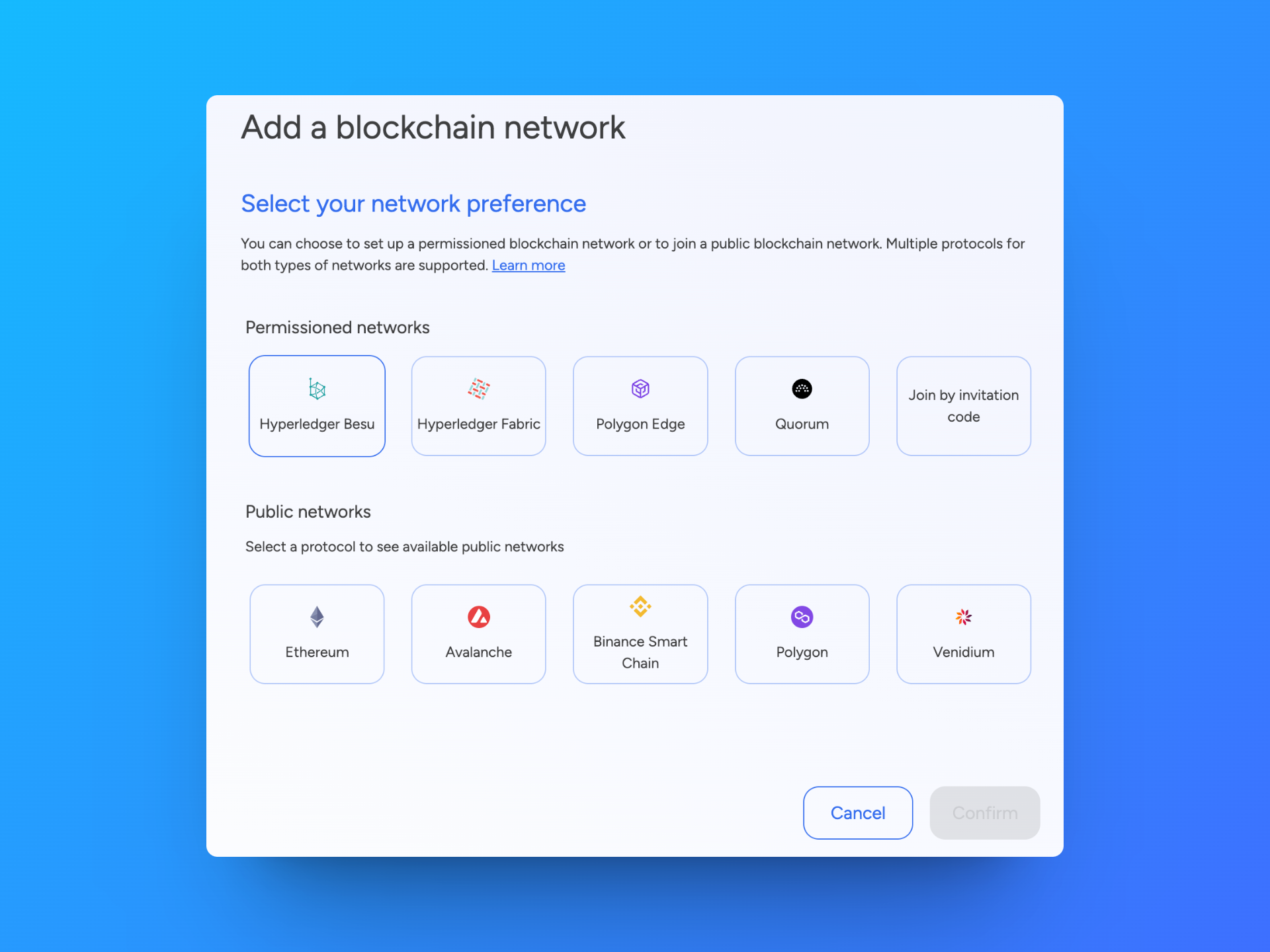 Add A Blockchain Network