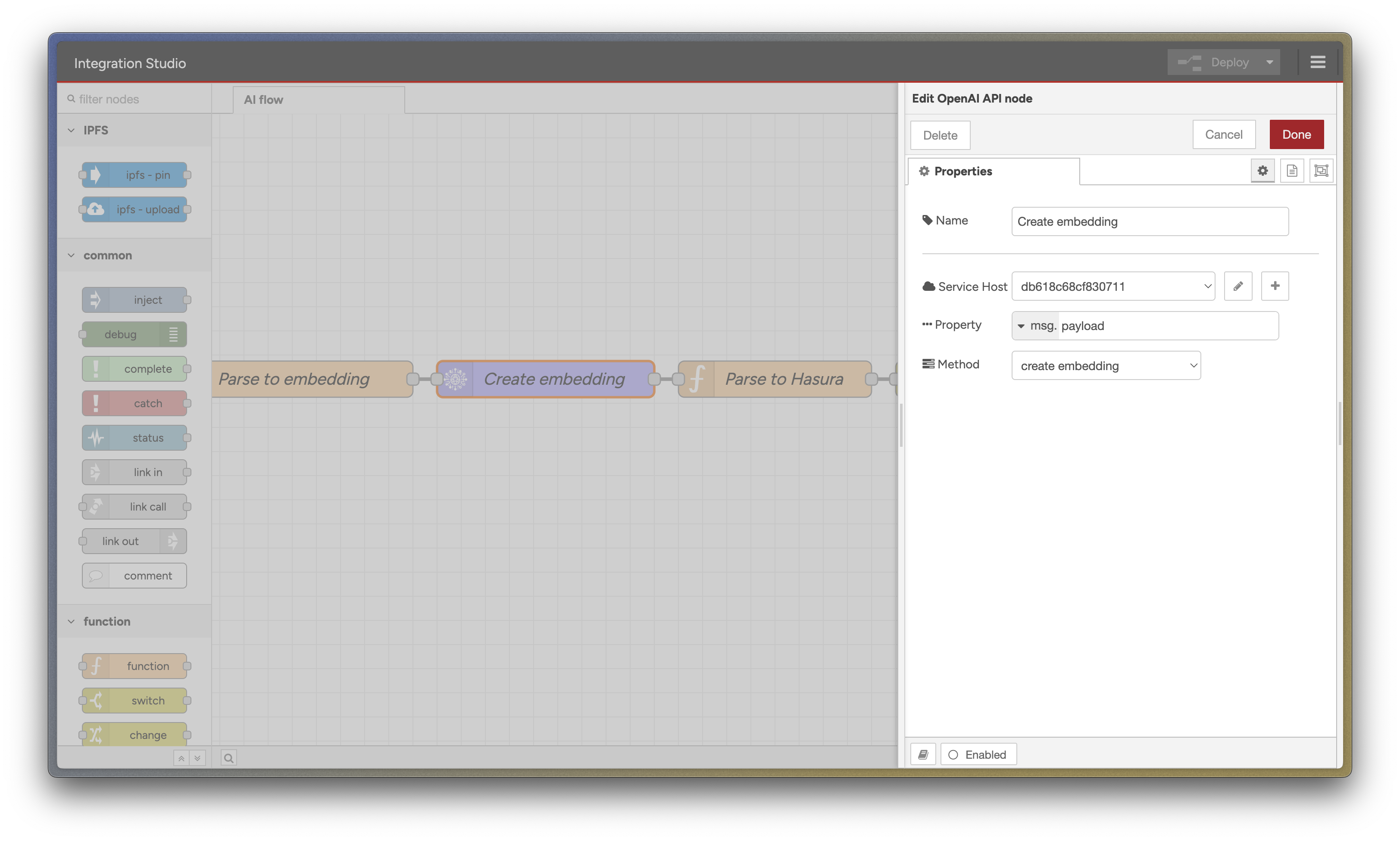 Create an OpenAI node